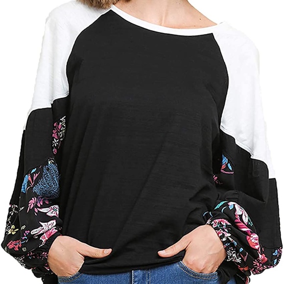 Umgee Tops - Umgee Floral Boho Sleeve Blouse